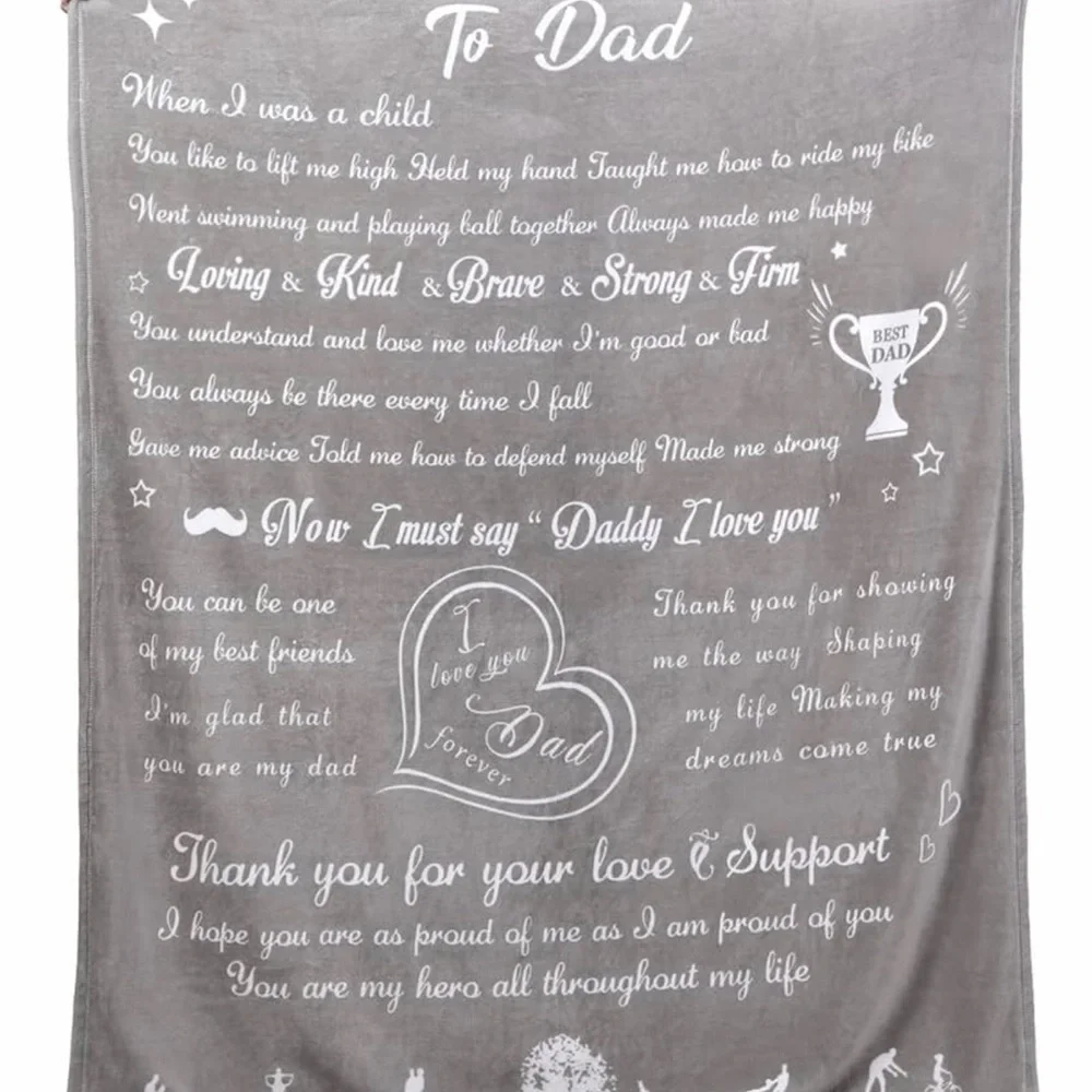 Gray Sentimental Blanket for Dad